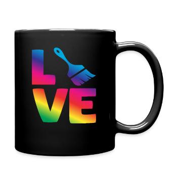 Love for the Painter: Colorful Motif - Full Colour Mug - black - Right