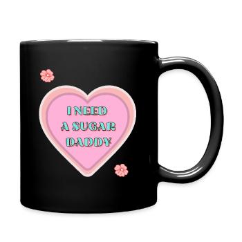 Freches Herz Sugar Daddy mit Statement - Tasse einfarbig - Schwarz - Rechts