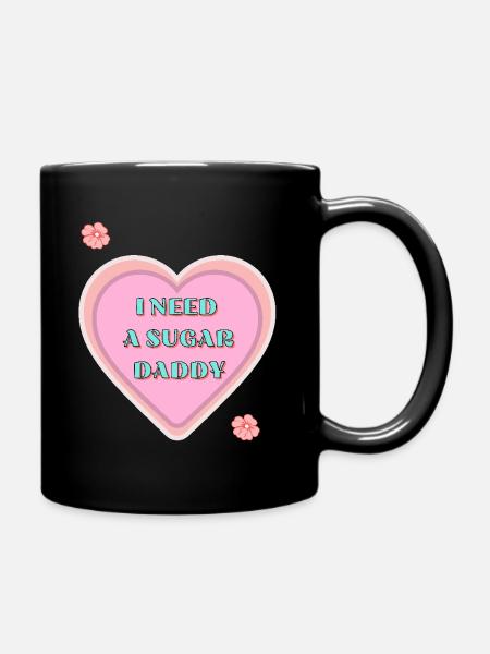 Naughty Heart Sugar Daddy With Statement - Full Colour Mug - black