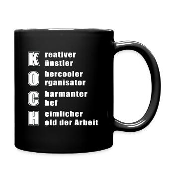 Koch Köche Kochen Koch Humor Koch Spruch - Tasse einfarbig - Schwarz - Rechts