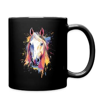 Pferd Pferde Reiten Reiter Reiterin Splash - Tasse einfarbig - Schwarz - Rechts