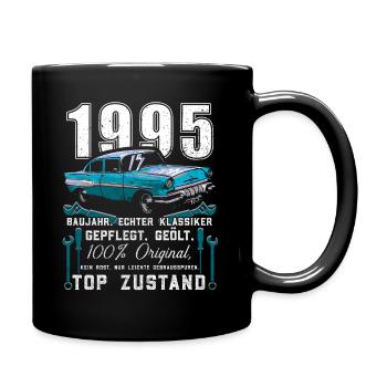 Oldtimer 1995 Jahrgang 1995 Geburtstag 1995 - Tasse einfarbig - Schwarz - Rechts