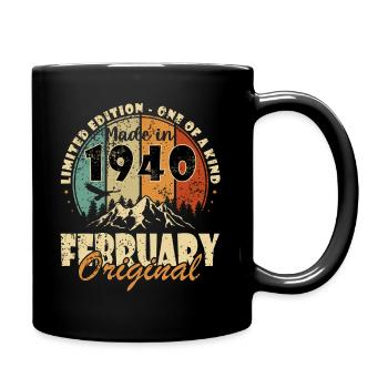 85 years old, built in 1940, born in February 1940 - Full Colour Mug - black - Right