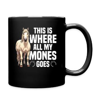 Horse Owner Money Equestrian Haflinger Horse - Full Colour Mug - black - Right