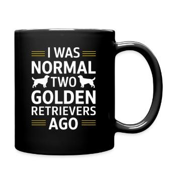 I Was Normal Two Golden Retrievers Ago - Full Colour Mug - black - Right