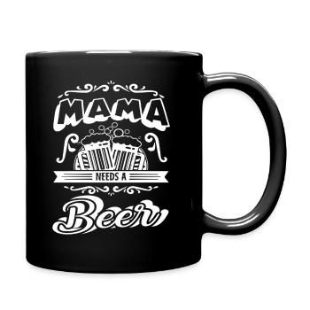 Mother's Day Mama Needs A Beer - Full Colour Mug - black - Right