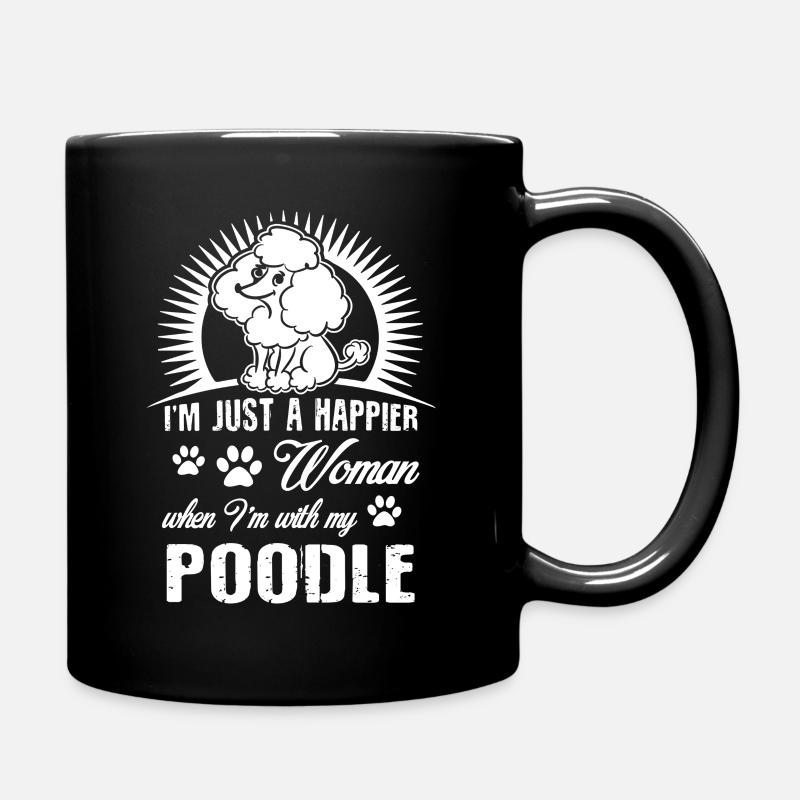 Poodle Happy With Poodle - Full Colour Mug - black