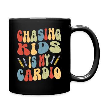 Kindergärtnerin Kinderbetreuung Kinder Cardio - Tasse einfarbig - Schwarz - Rechts