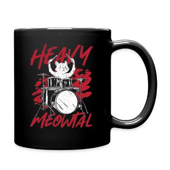 Heavy Meowtal Heavy Metal Music - Full Colour Mug - black - Right