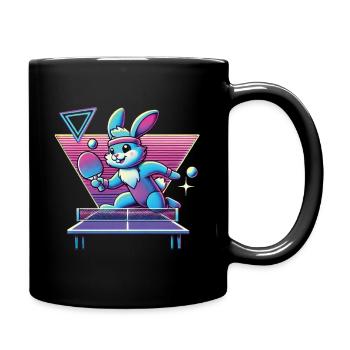 Vaporwave Lapin de Tennis de Table Sinthwave Retro - Mug uni - noir - Droite
