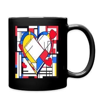 Herz für Kunstliebhaber - Tasse einfarbig - Schwarz - Rechts