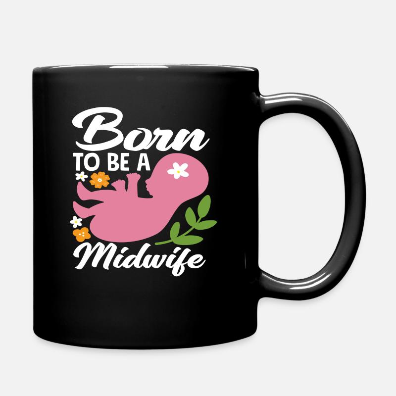 Født til at være jordemoder - Ensfarvet krus - sort