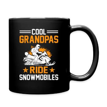 Coole Opas fahren Schneemobile - Tasse einfarbig - Schwarz - Rechts