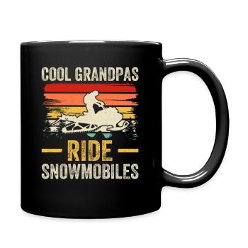 Coole Opas fahren Schneemobile - Tasse einfarbig - Schwarz - Rechts