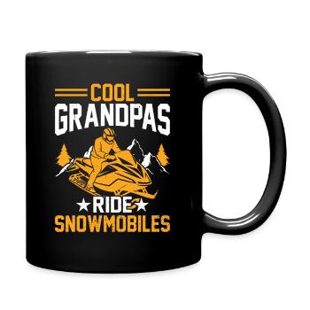 Coole Opas fahren Schneemobile - Tasse einfarbig - Schwarz - Rechts