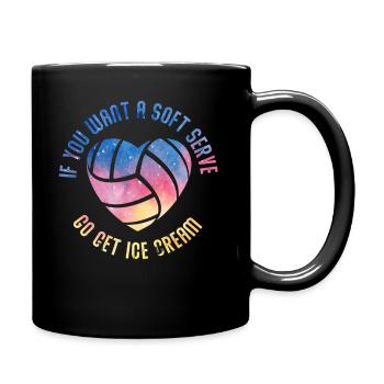 Wenn Sie ein Softeis wollen, holen Sie sich Eis - Tasse einfarbig - Schwarz - Rechts