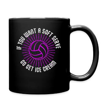 Wenn Sie ein Softeis wollen, holen Sie sich Eis - Tasse einfarbig - Schwarz - Rechts