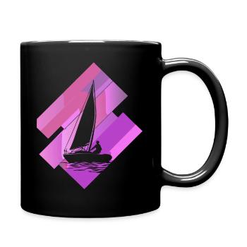 Segelboot Segler Boot - Tasse einfarbig - Schwarz - Rechts