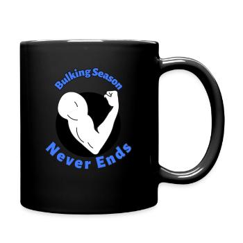Die Bulking-Saison endet nie - Tasse einfarbig - Schwarz - Rechts