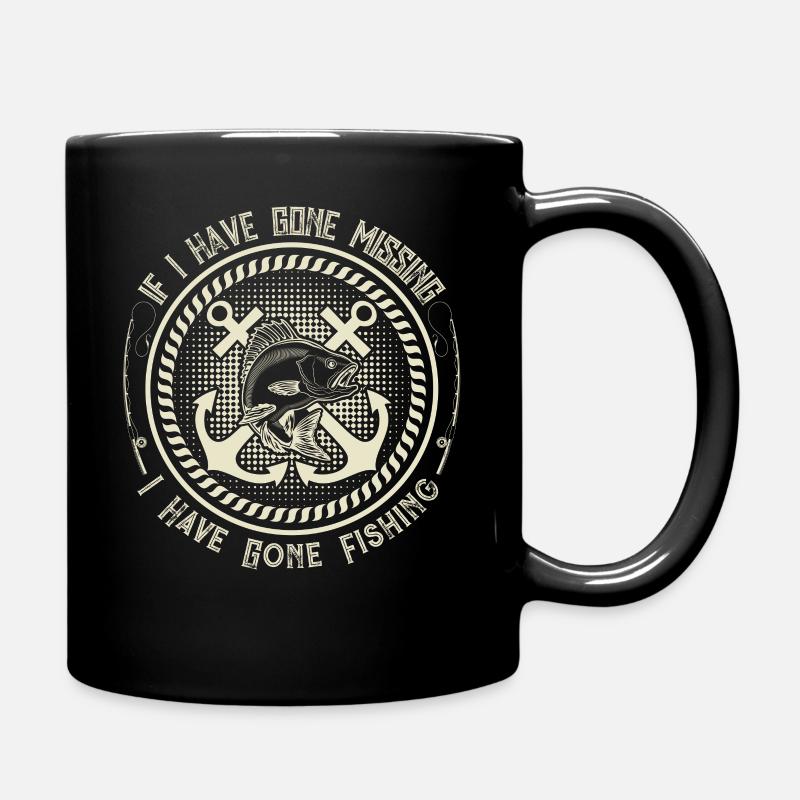 Si j’ai disparu, je suis allé à la pêche - Mug uni - noir