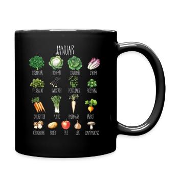 Januar Saisonale Obst- und Gemüsecollage - Tasse einfarbig - Schwarz - Rechts