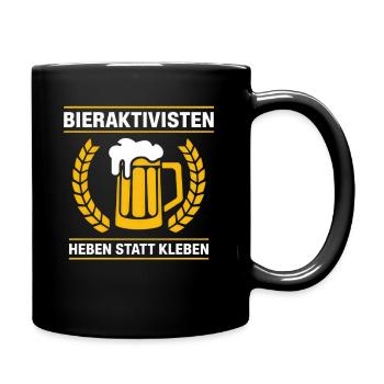 Bieraktivisten Heben Statt Kleben - Tasse einfarbig - Schwarz - Rechts