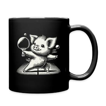 Funny Table Tennis Pig Cute Design - Full Colour Mug - black - Right
