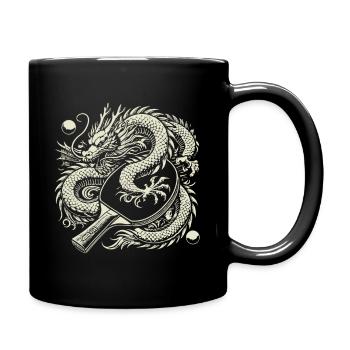 Dragons and table tennis bats Artistic motif - Full Colour Mug - black - Right