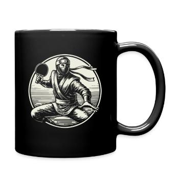 Retro Ninja Table Tennis Player Artwork Design - Full Colour Mug - black - Right