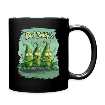 Kiffer Kiffen Cannabis Comic Lustig Bud - Tasse einfarbig - Schwarz - Rechts