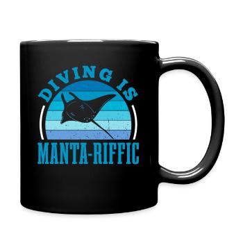 Diving Is Manta-Riffic Scuba Diver Manta Ray - Tasse einfarbig - Schwarz - Rechts