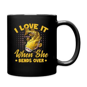 I Love It When She Bends Over Fisherman Fishing - Full Colour Mug - black - Right