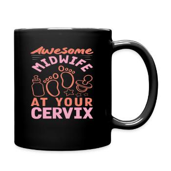 Fantastic midwife always there for you - Full Colour Mug - black - Right