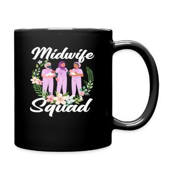 Escouade de sages-femmes Floral Motif Soin - Mug uni - noir - Droite