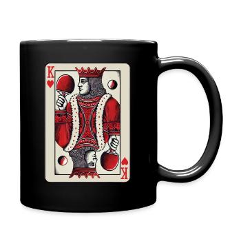 Rétro jouer à la carte tennis de table King style vintage - Mug uni - noir - Droite