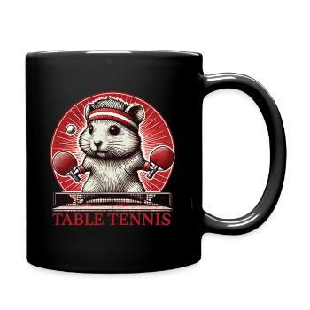 Hamster Retro Vintage Table Tennis Fan Design - Mug uni - noir - Droite