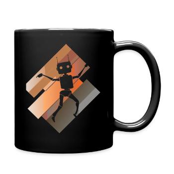 Roboter Informatik Tech - Tasse einfarbig - Schwarz - Rechts