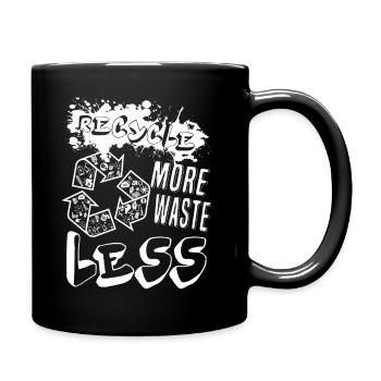 Earth Day Recycle More Waste Less - Full Colour Mug - black - Right