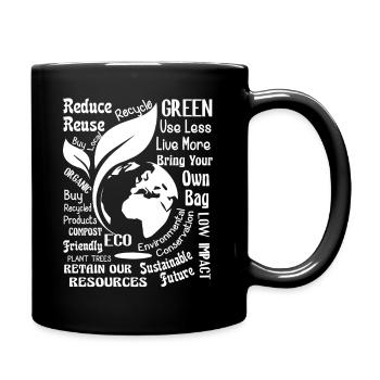 Earth Day Earth Day Go Green - Full Colour Mug - black - Right