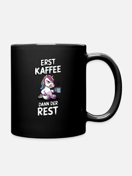 Kaffee EInhorn - Tasse einfarbig - Schwarz