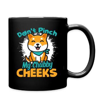 Shiba Inu Don't Pinch My Chubby Cheeks - Full Colour Mug - black - Right