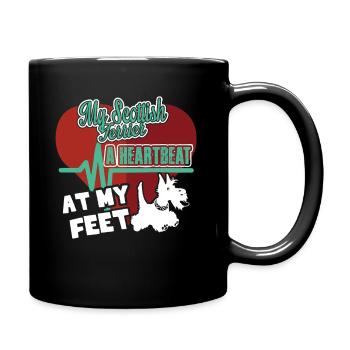 Scottish Terrier Dog A Heartbeat At My Feet - Full Colour Mug - black - Right