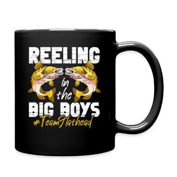 Reeling In The Big Boys Team Flathead Fishing - Full Colour Mug - black - Right