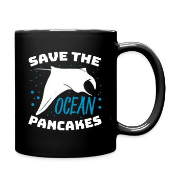 Save The Ocean Pancakes Racific Deep Sea Manta Ray - Tasse einfarbig - Schwarz - Rechts