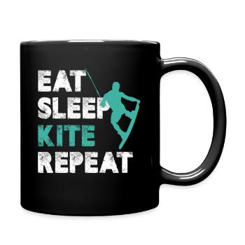 Manger Dormir Kite Repeat Waver Surfer Kiteboarding - Mug uni - noir - Droite