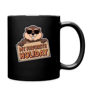 Mon jour de la marmotte préféré - Mug uni - noir - Droite