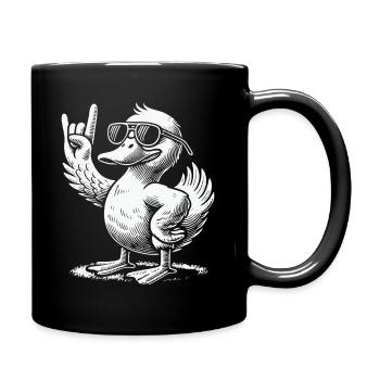 Funny Duck Rock Music Festival Concert - Full Colour Mug - black - Right