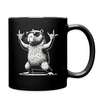 Funny Capybara Heavy Metal Festival Party - Mug uni - noir - Droite