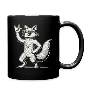 Funny Fox Heavy Metal Concert Design - Mug uni - noir - Droite