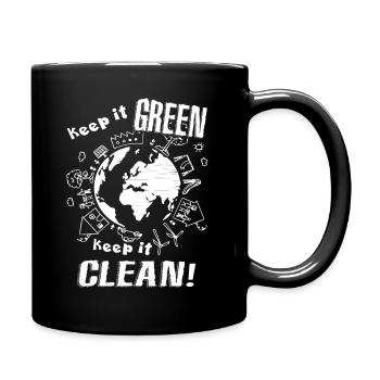 Earth Day Keep It Green Keep It Clean - Full Colour Mug - black - Right